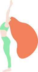 Vector illustration, pastel color palette, yoga pose asana