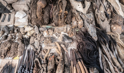 Dried animal parts in Kumasi Market, Ghana