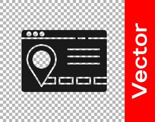 Black Infographic of city map navigation icon isolated on transparent background. Mobile App Interface concept design. Geolacation concept.  Vector Illustration