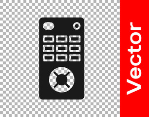 Black Remote control icon isolated on transparent background.  Vector Illustration