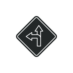 Simple icon of a direction road sign vector illustration