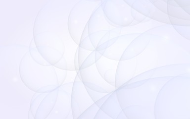 Abstract white background. Backdrop with light transparent bubbles. 3D illustration