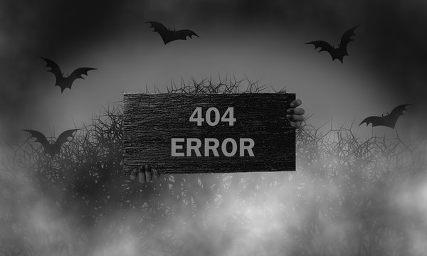 Horror 404 page not found concept design background