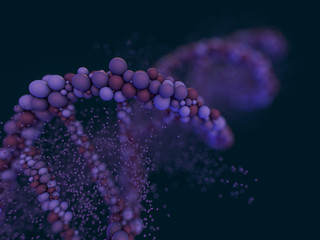 DNA chain. Abstract background. Genetics and medicine concept. 3D rendering