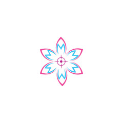 Colorful flower illustration vector design icon