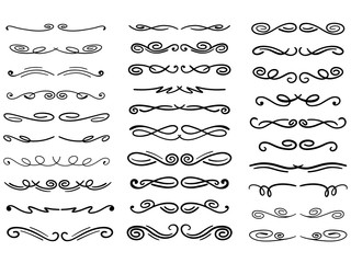 Obraz premium Set of vector decorative dividers