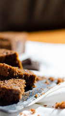 chocolate and banana cake with chocolate chips 