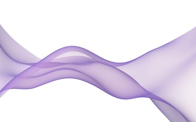 Abstract wave. Scarf. Bright ribbon on white background. Abstract smoke. Raster air background. 3D illustration