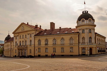 Fototapeta premium Bulgarian Academy of Sciences, founded in 1869 year, located in this ancient building from 1893 year, Oborishte district, Sofia, Bulgaria, Europe 