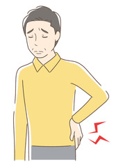 Fototapeta premium 腰痛に悩む男性