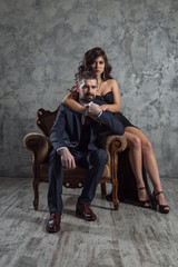 couple in love man and woman in evening dresses