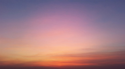 orange evening sunset on violet sky