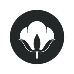 Cotton plant graphic icon. Cotton sign in the circle isolated on white background. Logo template. Vector illustration