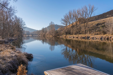 River walk of Machado, in Duero river, Soria (Spain).