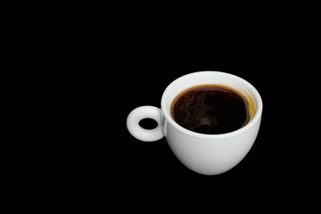 Americano coffee cup isolated on black table at cafe or restaurant