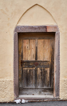 old wooden door to the house