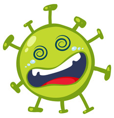 Single cell of virus with expression on the face