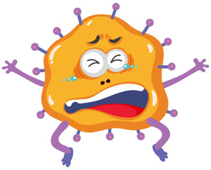 Single cell of virus with expression on the face