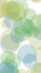Multicolored translucent circles on a white background. 3D illustration