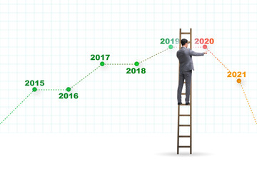 Businessman in market crash concept