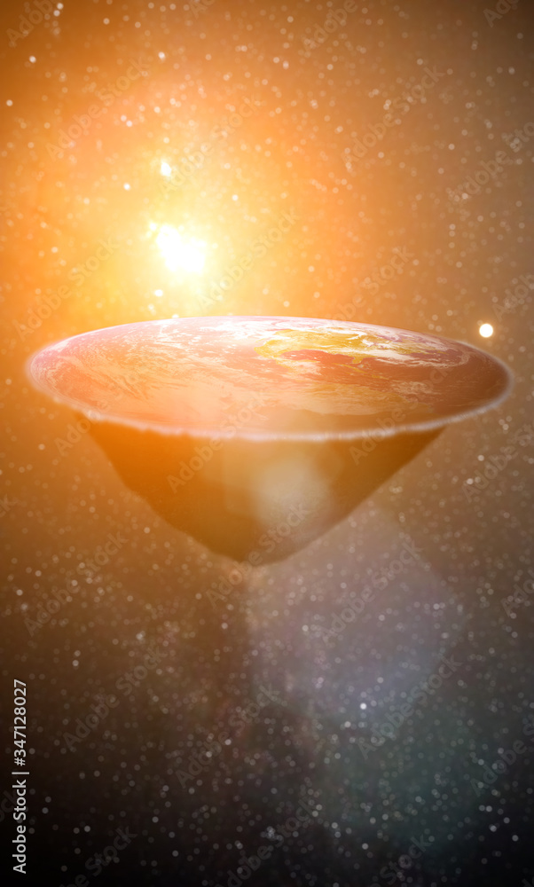Canvas Prints flat earth model - true or myth? elements of this image are furnished by nasa.