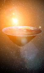 Flat Earth model - true or myth? Elements of this image are furnished by NASA.