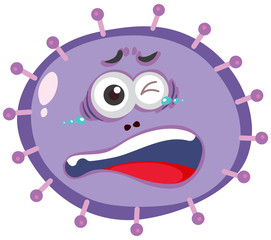 Single cell of virus with expression on the face