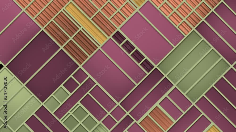 Poster movement flat rectangular figures, similar to game of fifteen. 3d loop animation