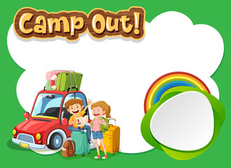 Background design template with kids on holidays