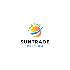 Sun trading logo design with simple modern style