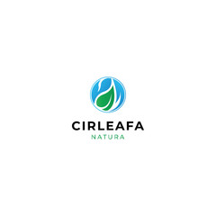 Circle leaf logo design with simple modern style