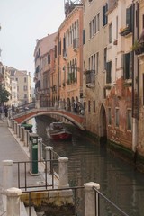 Traditional canal in Venice with its sidewalk