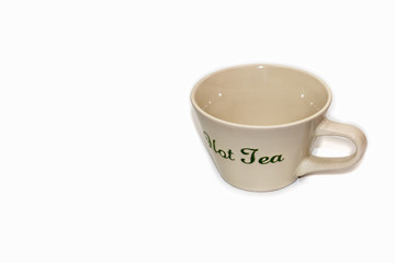 Coffee and tea cup isolated on white background