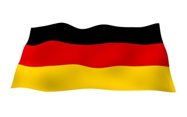 Flag of Germany. Wide format 3D illustration. State symbol of the Federal Republic of Germany. 3D rendering