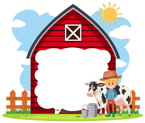 Border frame template with gardening theme background