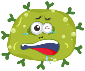 Single cell of virus with expression on the face