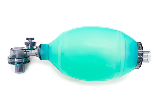 Ambu or blue breathing apparatus Placed on a white background - Powered by Adobe