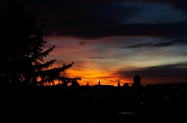 Coucher de soleil sur Mulhouse