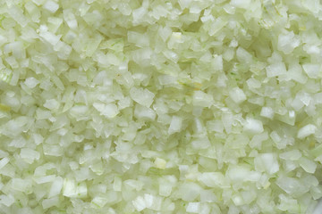 Photography of finely chopped onions for food background
