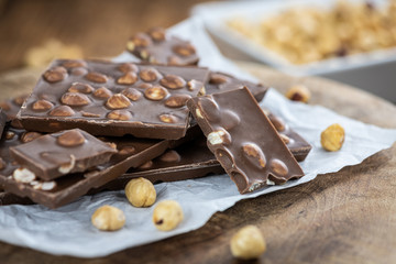 Hazelnut Chocolate (close up shot; selective focus)