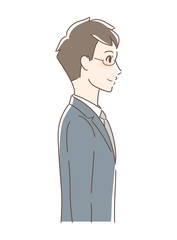 笑顔な男性の横顔