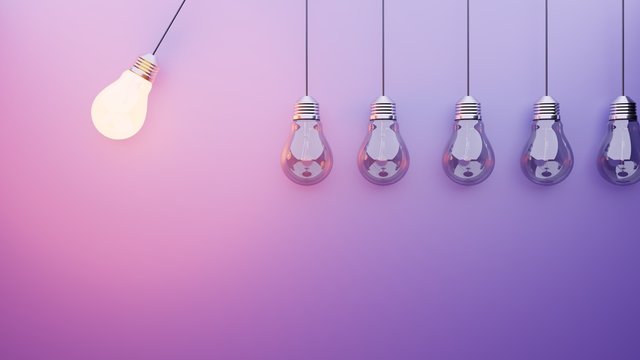 Making change light bulb concept, room for text