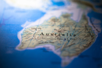 Geographical map location of Western Australia region in Australia Australasia continent on atlas