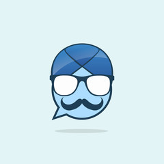 Obraz na płótnie Canvas Guru Chat apps icon. mascot and cartoon style. vector illutrator eps.10