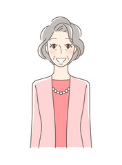 笑顔で正面向きの女性