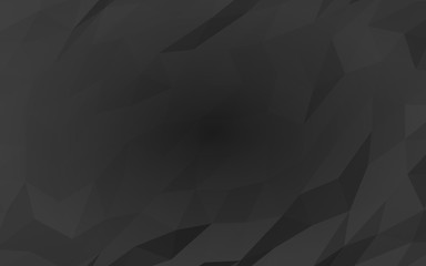 Fototapeta premium Black abstract background. Lowpoly backdrop. Gloomy crumpled paper. 3D illustration