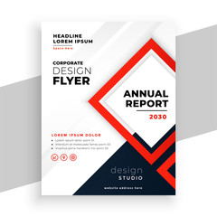 geometric red modern annual report business flyer template