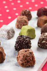 Variety chocolate truffles 