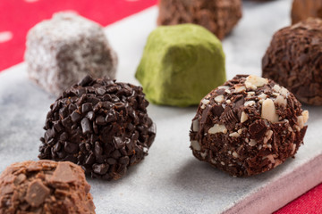 Variety chocolate truffles 