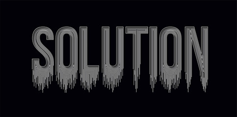 Solution Calligraphic line art Text banner poster vector illustration Design.